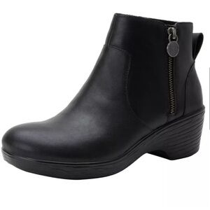Alegria Serina SRI-601 Womens Black Leather Zipper Ankle & Booties size 38
